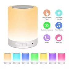 Lámpara Bocina Touch Portátil Bluetooth Recargable Luz Noche