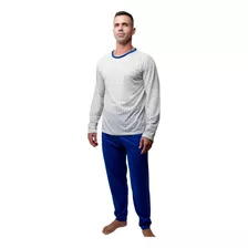 Kit 2 Pijamas Adulto Estampado Masculino Dormir L Inverno