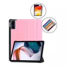 Kit Capa Smart + Pelicula + Caneta Para Redmi Pad Se 11'' Cor Tons De Rosa