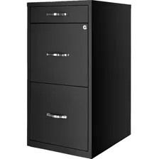 Archivero Metalico 2 Gabinetes + 1 Cajon Oficina Papelero Color Negro