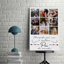 Presente Para O Dia Dos Pais Quadro Personalizado Com Fotos 