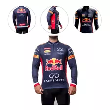 Camisa Manga Longa Scape Red Bull Ciclismo Tradicional Azul