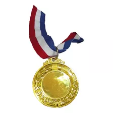 Medalla Deportiva 5 Cm Con Cinta Tricolor