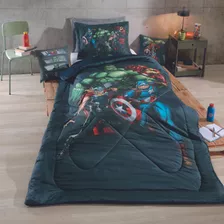 Edredom Cama Solteiro Vingadores Avengers 1,60m X 2,40m