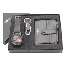 Reloj Hombre Tarjetero Y Llavero, Set De Regalo