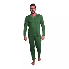 Pijama Longo Adulto Masculino Blusa Manga Comprida E Calça