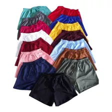 Kit 5 Shorts Moda Feminina Malha Canelada Plus Size G1 G2 G3