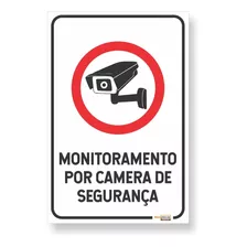 Placa Monitoramento Por Câmera De Segurança Pvc 1mm 20x30cm