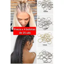 Combo 100 Aritos/ Argollitas Para Trenzas