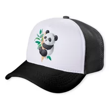 Boné Infantil Preto Bip1 Criança Panda Urso Galho