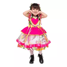 Vestido Luxo Infantil Festa Junina Fantasia Roupa Junino