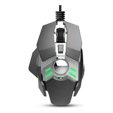 Mouse Gamer Optico Led Regulagem De Peso 3200dpi 7 Botões Cor Prateado