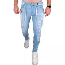 Calça Jeans Masculina Rasgada Premium Lycra Elastano