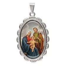 Medalha Pingente Sagrada Família Oval