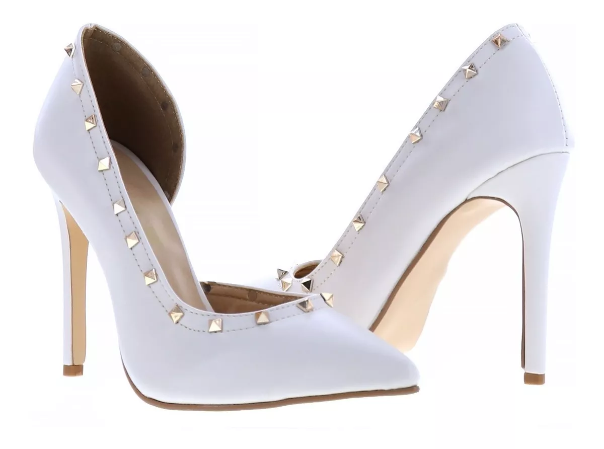 Zapatillas Dama Zapatos Tacón Para Mujer Cómodas Blanco