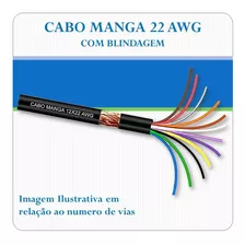 Cabo Manga 20 Vias X 22 Awg Preto 20 Metros - Com Blindagem