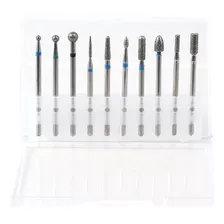 Kit Com 10 Brocas Diamantadas Russa Cuticula Manicure Unha