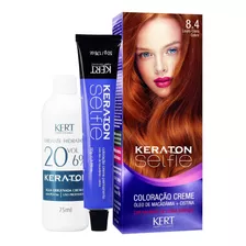 Keraton Selfie Coloração Creme 8.4 Louro Claro Cobre Tom Louro Claro Cobre 8.4