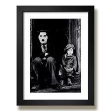 Quadro Moldura Charlie Chaplin Filme The Kid Cinema 50x40cm