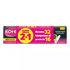 Kotex - Tampones - Medio - Pck - 40 Unid