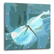 3drose Dpp_35221_1 Blue Violin Abstract-wall Clock, 10 By 10