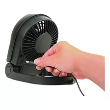 Turbo On The Go Usb/batería Powered Ventilador, Negro