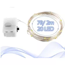 Luces Led Hada Blancas 2mts 20led Con Bateria