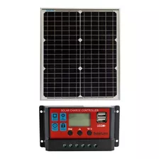 Panel Solar 20wp Cargador Batería 12v Y Controlador De Carga