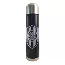 Termo 1 Litro San Lorenzo Escudo Negro Y Gris