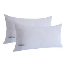 2 Almohadas Nativa Serie Hotelera Efecto Pluma 90x40 Cm Color Blanco