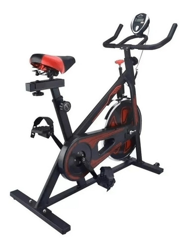 Bicicleta Fija Crazy Fitness 1020102 Para Spinning Negra Y Roja