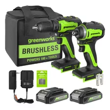 Greenworks Kit Combinado De Destornillador De Impacto Inalmb