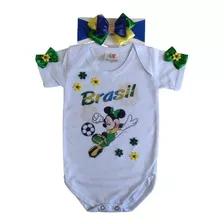 Body Bebe Copa Do Brasil Com Faixa ,minnie Jogadora