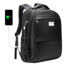 Mochila Urbana Porta Notebook De 15,6 Resistente Al Agua Color Negro