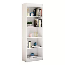 Estante Para Livro Móveis Brasil Premium Livreiro Estante Multiuso Armário Organizador Livros Cor Branco De Mdp 177cm X 53.5cm X 30cm Com 5 Prateleiras