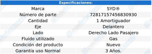 Amortiguador Gas Delantero Derecho Galant De 2004 A 2012 Syd Foto 2