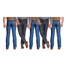 Kit 5 Calças Jeans Masculina Básica Lycra Tradicional 916