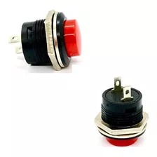 Chave Push Button Tipo Start-bujão R13-507 Vermelho-10 Peças