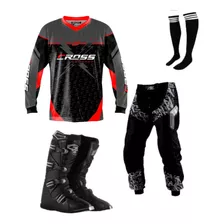 Calça Camisa Bota Pro Tork Insane Trilha Motocross + Meião