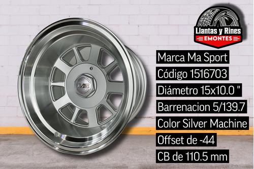 Rines 15x10 5/139.7 Dodge Ram Ford F100 F150 Tracker (2rines Foto 2