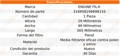 1- Filtro De Cabina Para Audi R8 2014/2016 Engine Fil Foto 2