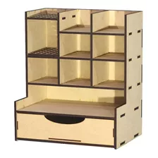 Organizador De Escritorio Con Cajón En Mdf De 6mm Desarmado