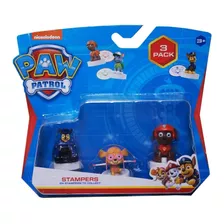 Sello Paw Patrol Pack X3 Muñecos 4 Cm Patrulla Canina Pmi