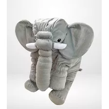 Almofada Elefantinho Cinza Grande 60cm Decoração Bebê