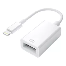 Adaptador Cable Para iPhone iPad Lightning A Usb Hembra Otg Color Blanco