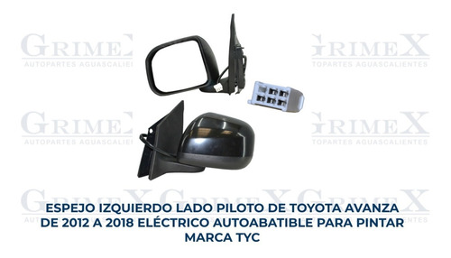 Espejo Avanza 2012-13-14-15-16-17-2018 Electrico Autoab Ore Foto 2