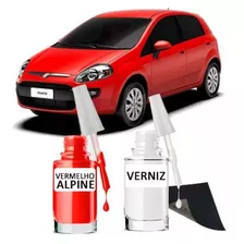 Tinta Tira Risco Automotivo Fiat Punto Cor Vermelho Alpine