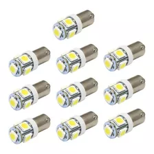 10x Lâmpada Pingo Ba9s 69 5 Led Smd Branco 180º Caminhão 24v