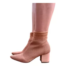 Bota Meia Knit Mariotta Salto Bloco