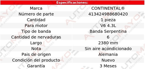 Banda Acc 2380 Mm Continental Syclone V6 4.3l Gmc 91-92 Foto 8